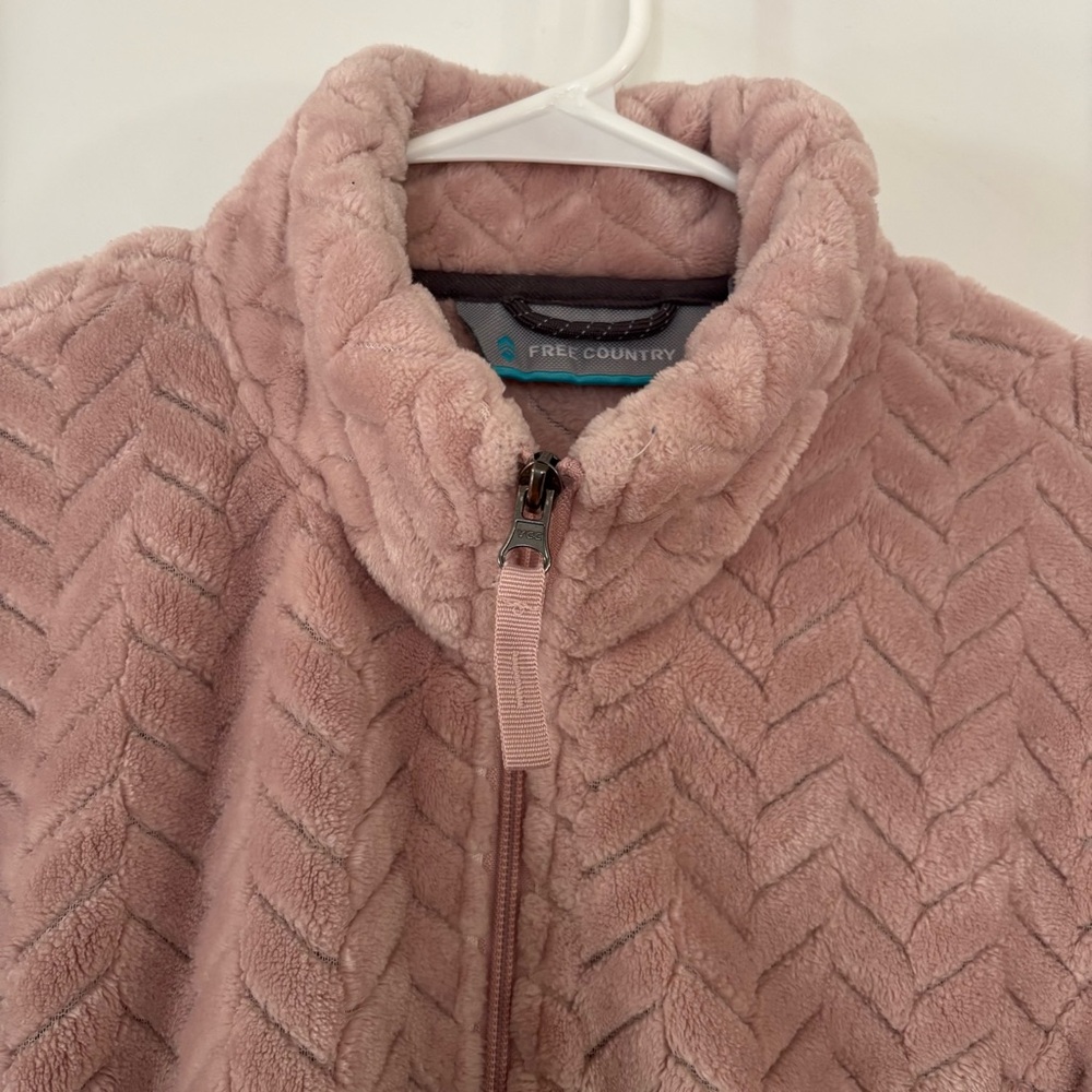 Free Country faux fur full zip jacket pink XL super soft and cozy - Picture 4 of 13